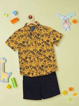 Nautinati - Boys Printed Pure Cotton Shirt with Shorts (Set of 2)