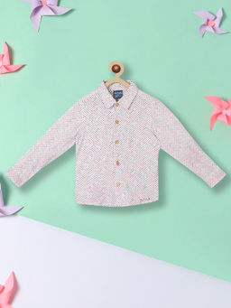 Nautinati - Boys Standard Micro Ditsy Printed Pure Cotton Casual Shirt