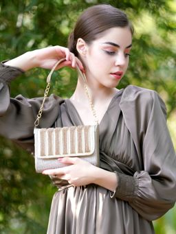 Odette - Sparkly Silver Embellished Clutch Bag