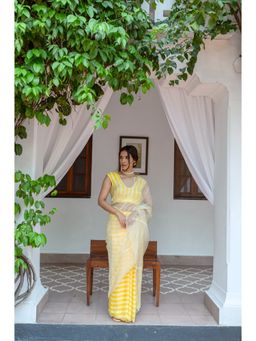 AYAKA - Yellow Striper Saree Without Blouse