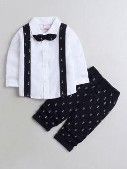 Hopscotch - Boys Navy Graphic Print Shirt and Pant Set