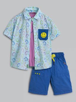 Hopscotch - 3-Piece All Over Print Shirt, T-shirt and Shorts