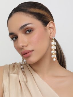 Khushi Jewels - Hanging Pearls Drop Earrings
