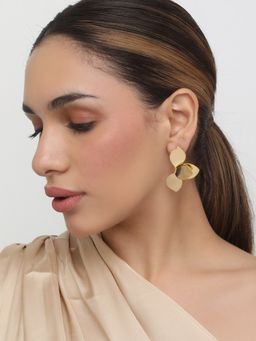 Khushi Jewels - Gold Plated Leaf Shape Earrings