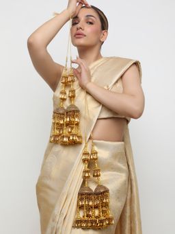 Khushi Jewels - Gold Plated Stone Studied Drop Bridal Kaleeras