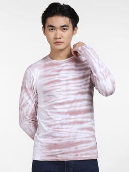 Jack & Jones - Pink Printed Full Sleeves T-shirt