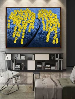 The Art House - Blue Yellow Abstract Painting Wall Art