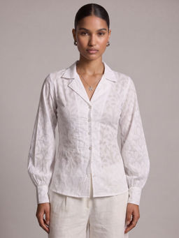 NISHORAMA - Safa Jacquard Corset Shirt