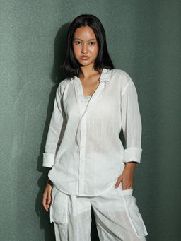 NISHORAMA - Oversized Jacquard Shirt