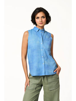 TERRA LUNA - Ella Ice Blue Solid Shirt