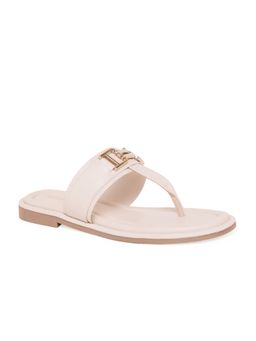 CAMLEE COMFORT - Samy Harper Metal Detail Thong Slide Sandal - Cream
