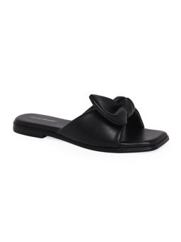 CAMLEE COMFORT - Camilla Styled Bow Slide Flats - Black