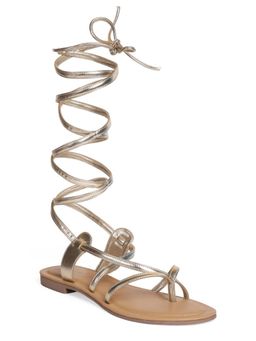 CAMLEE COMFORT - Sia Metallic Gold Lace-Up Gladiators