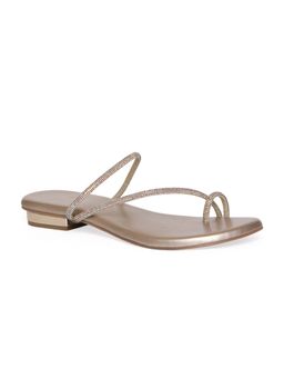 CAMLEE COMFORT - Gemm Gold Embellished Toe Ring Sandals
