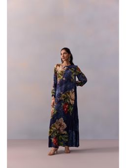 KALISTA - Women's Myra Navy Blue Floral Maxi Dress