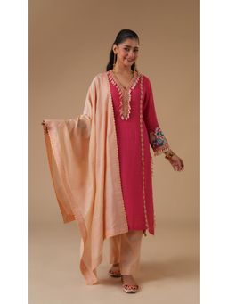 LAHARIO - Women's Pink Kurta with Pant & Dupatta