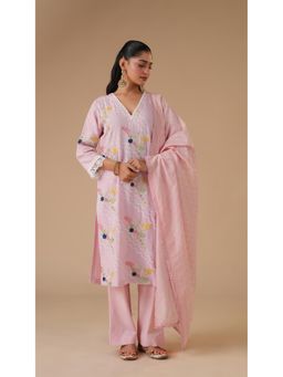 LAHARIO - Women's Pink Kurta with Pant & Dupatta