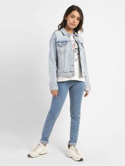 Levi's - Womens Solid Blue Shirt Collar Jackets