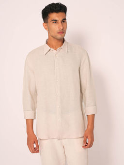 Selected - Men Beige Solid Casual Shirt