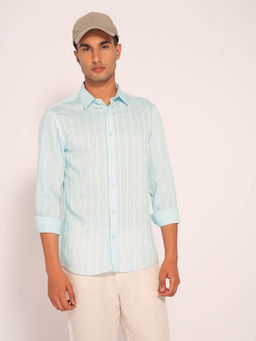 Selected - Men Blue Stripes Casual Shirt