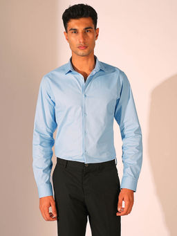 Selected - Men Blue Solid Formal Shirt