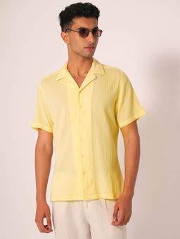 Selected - Men Yellow Solid Casual Shirt