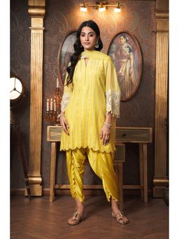 SURABHI ARYA - Women Yellow Floral Embroidered Kurta