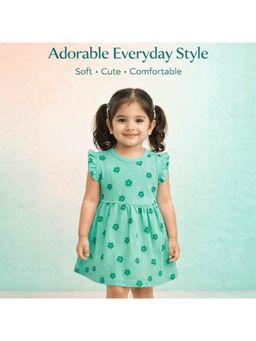Blumbuds - Girls Mint Floral Print Dress