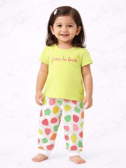 Blumbuds - Girls Strawberry Print T-Shirt With Pant