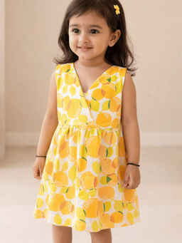 Blumbuds - Girls Lemon Print Sleeveless Dress
