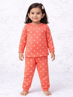 Blumbuds - Girls Coral Floral T-Shirt With Pyjama