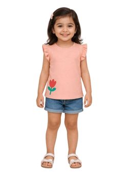 Blumbuds - Girls Peach Cap Sleeve Top