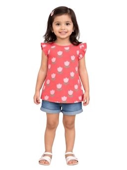 Blumbuds - Girls Floral Print Cap Sleeve Top