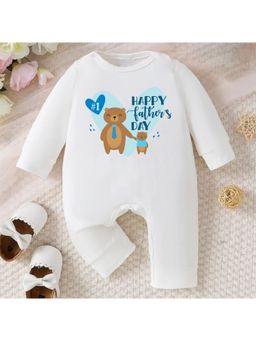 KNITROOT - Father's Day Theme Happy Father's Day Romper - White