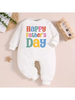 KNITROOT - Father's Day Theme Happy Father's Day Romper - White