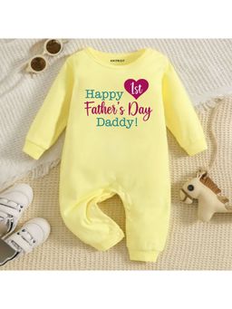 KNITROOT - Father's Day Theme Happiest Father's Daddy Romper - Yellow