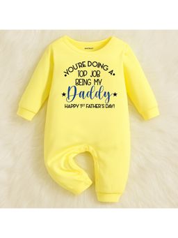 KNITROOT - Father's Day Theme You're Doing Happiest Father's Day Romper - Yellow