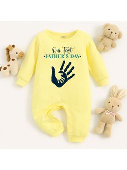 KNITROOT - Father's Day Theme Our First Father's Day Romper - Yellow