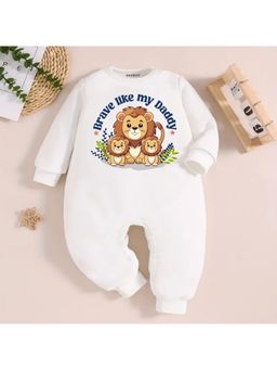 KNITROOT - Father's Day Theme Brave Like My Daddy Romper - White