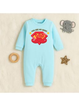KNITROOT - Father's Day Theme You Are My Hero Dad Romper - Blue