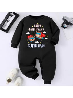 KNITROOT - Father's Day Theme Happy Father's Day Super Dad Romper - Black