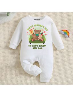 KNITROOT - Father's Day Theme Happy Father's Day Romper - White