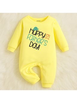 KNITROOT - Father's Day Theme Happiest Father's Day Romper - Yellow