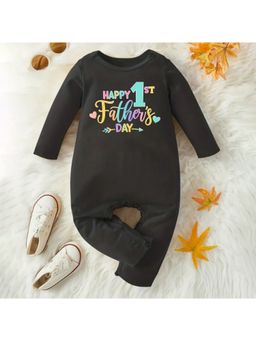 KNITROOT - Father's Day Theme Happiest Father's Day Romper - Black