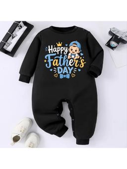 KNITROOT - Father's Day Theme Happy Father's Day Romper - Black