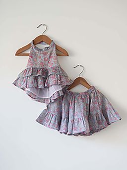Love the world today - Flutter Sky Blue Butterfly Halter Co-Ord Set