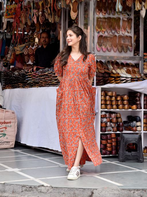 ajrakh cotton dress Inaayat Ajrakh Dress XS