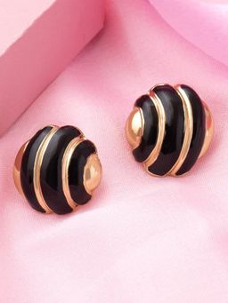 Estele - Gold Plated Beautiful Stud Earrings with Enamel for Women
