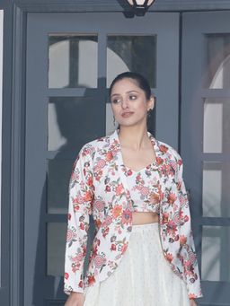 HANDME - Pixie Dust Embroidered Jacket & Crop Top (Set of 2)