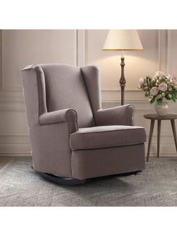 HomeTown - Faith Fabric Rocking Chair in Dark Beige Colour
